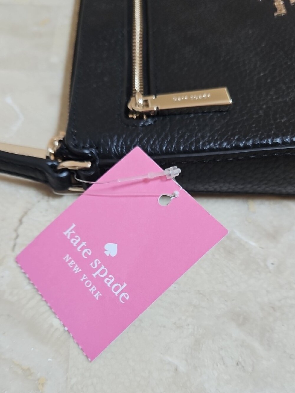 kate spade Black Leather Shoulder Pochette , Concertible Wrislet - Picture 8 of 8